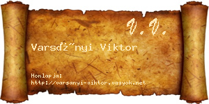Varsányi Viktor névjegykártya